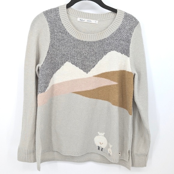 Woolrich Sweaters - Woolrich Sweater Womens Small Gray Sheep Mountain Wool Blend Knit Novelty Casual